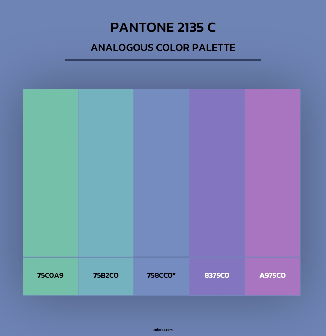 PANTONE 2135 C - Analogous Color Palette