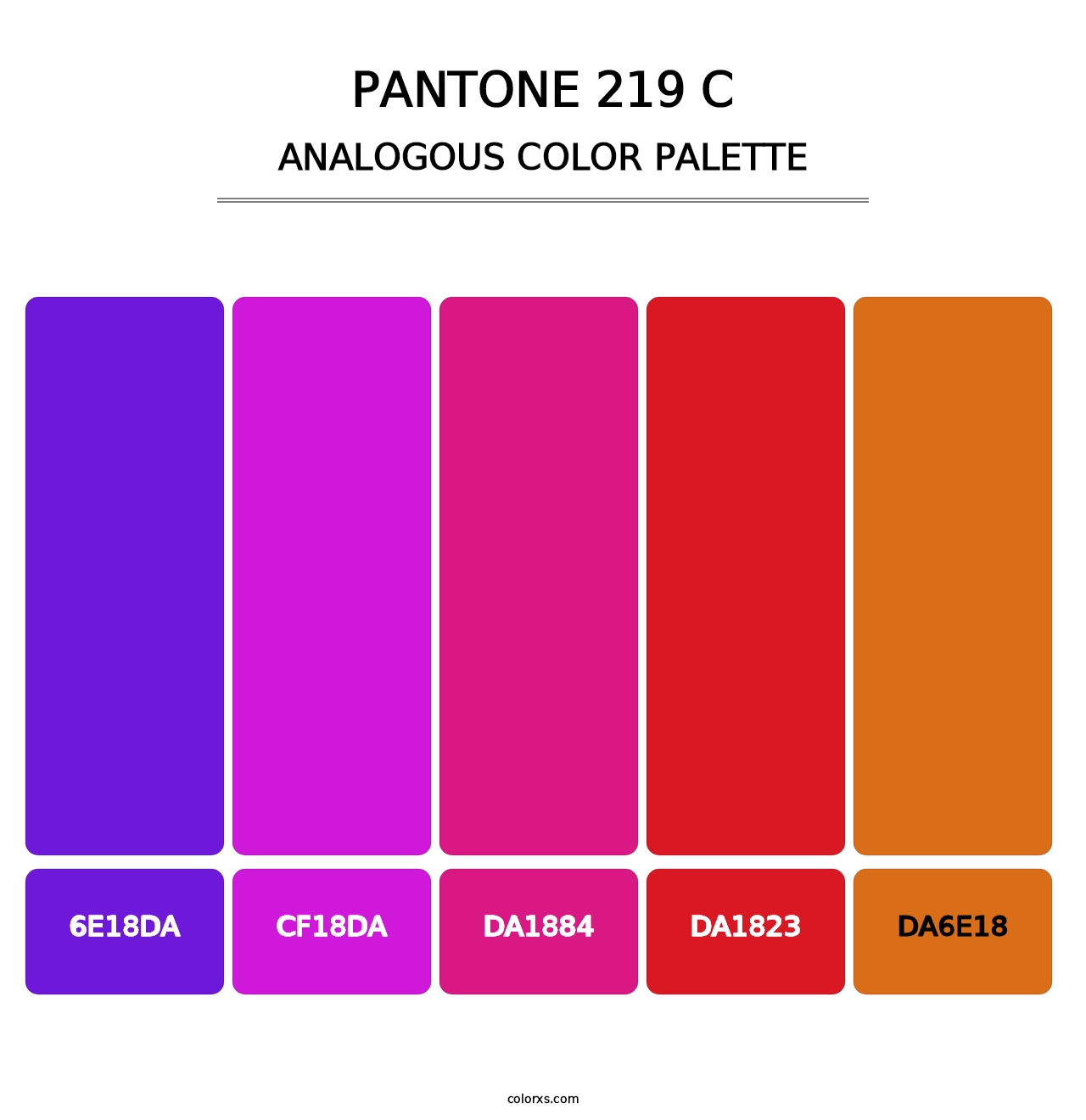 PANTONE 219 C - Analogous Color Palette