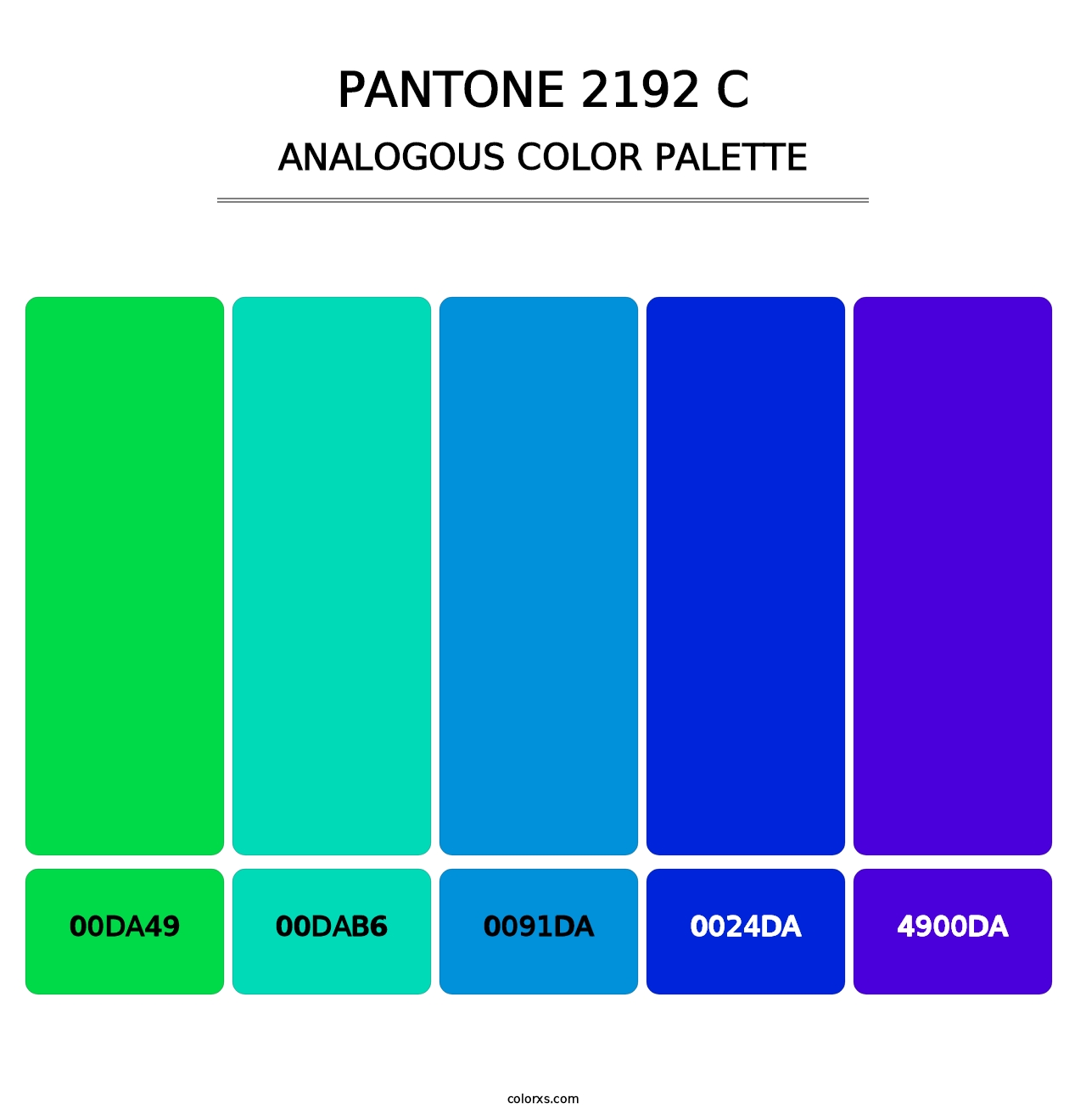 PANTONE 2192 C - Analogous Color Palette