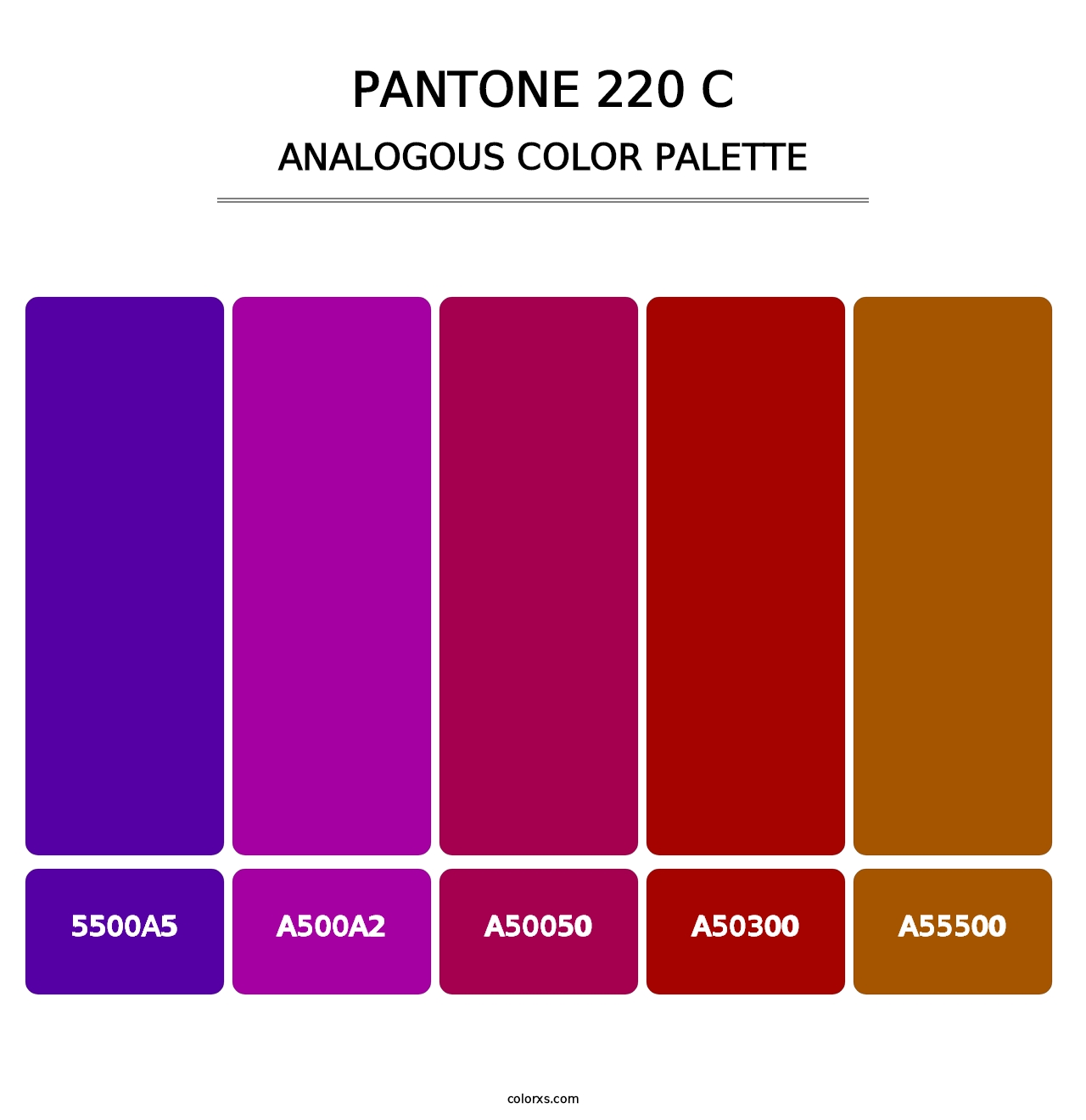 PANTONE 220 C - Analogous Color Palette