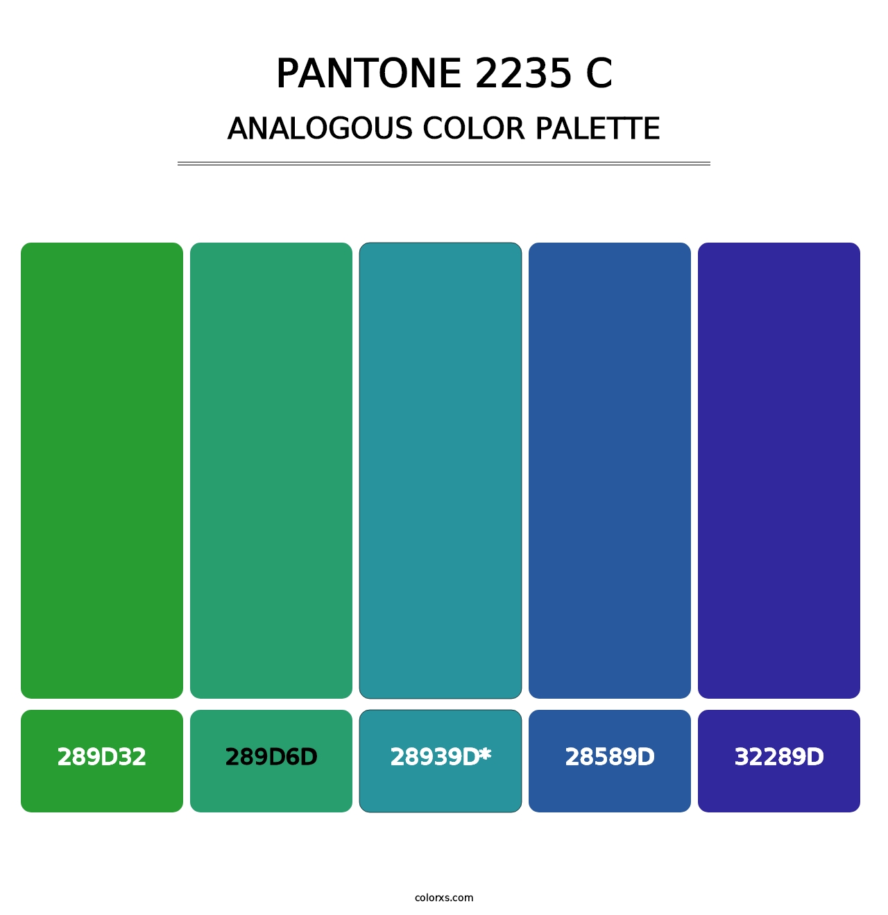 PANTONE 2235 C - Analogous Color Palette