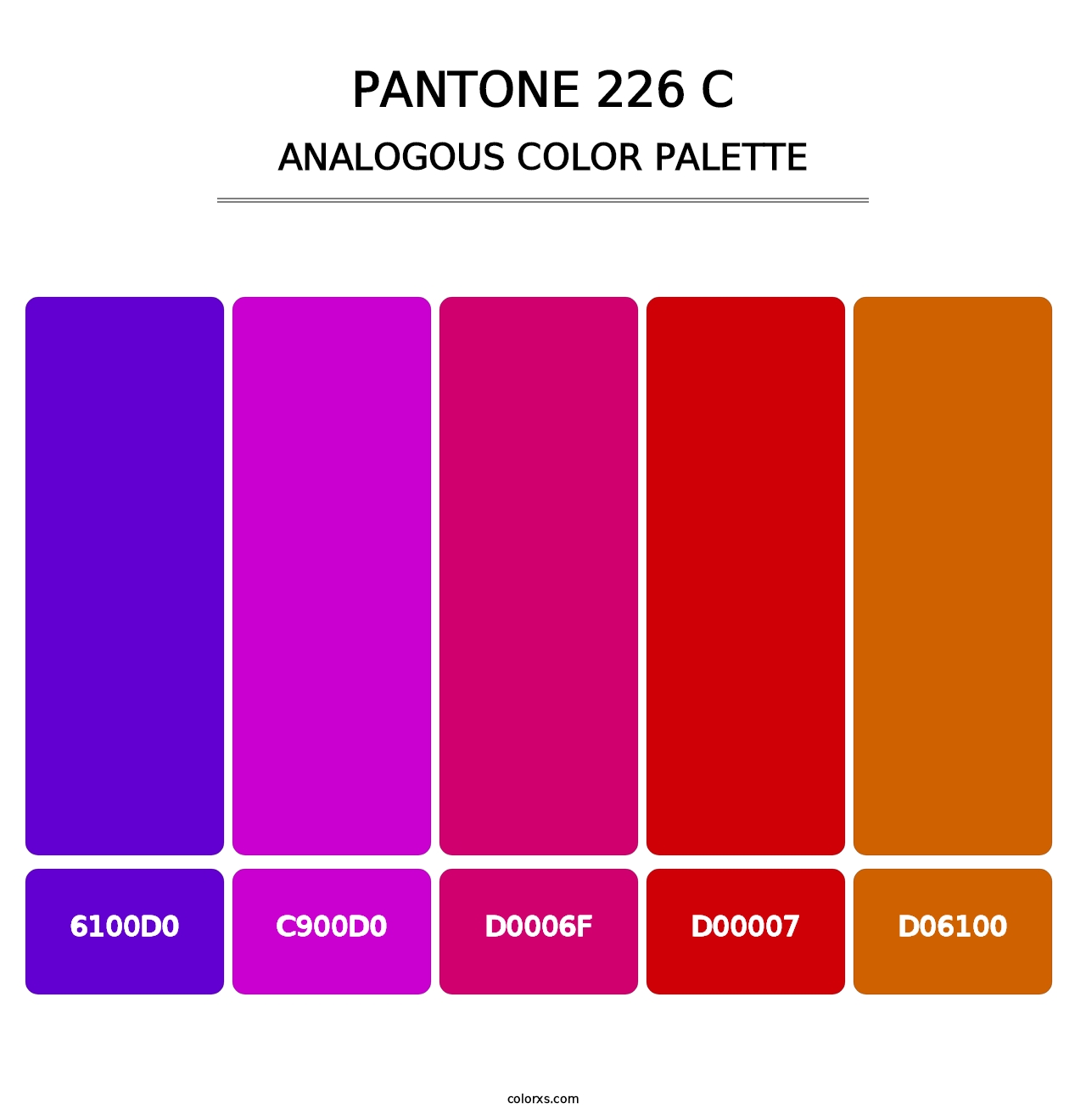 PANTONE 226 C - Analogous Color Palette