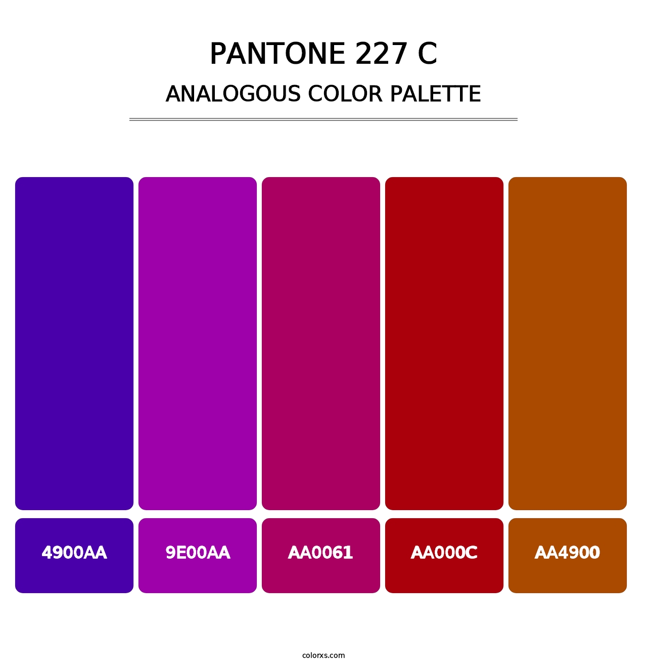 PANTONE 227 C - Analogous Color Palette