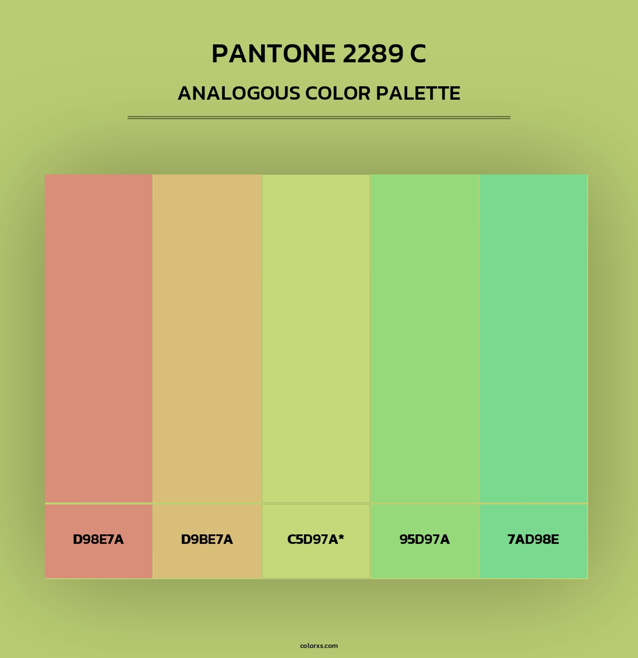 PANTONE 2289 C - Analogous Color Palette