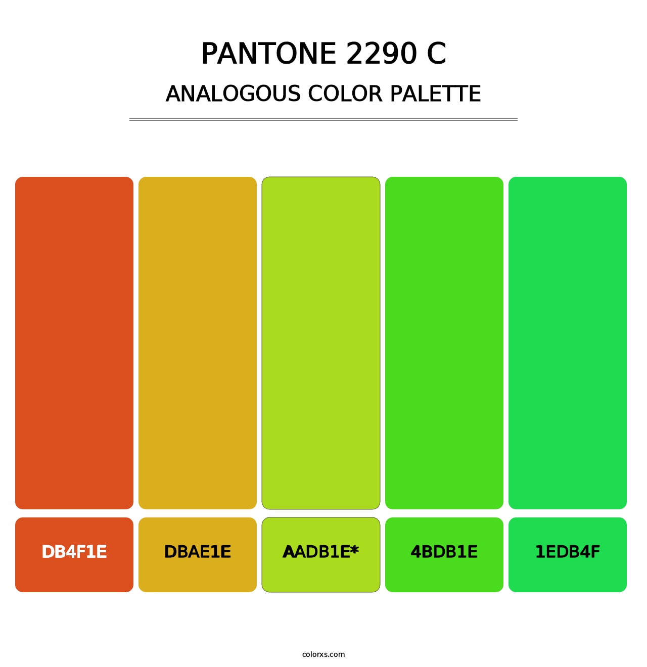 PANTONE 2290 C - Analogous Color Palette