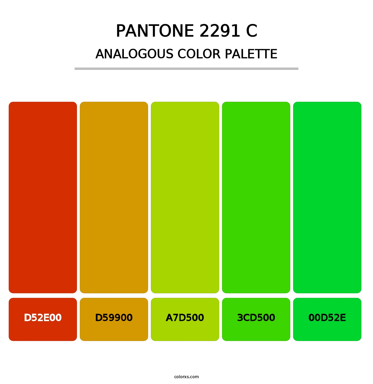 PANTONE 2291 C - Analogous Color Palette