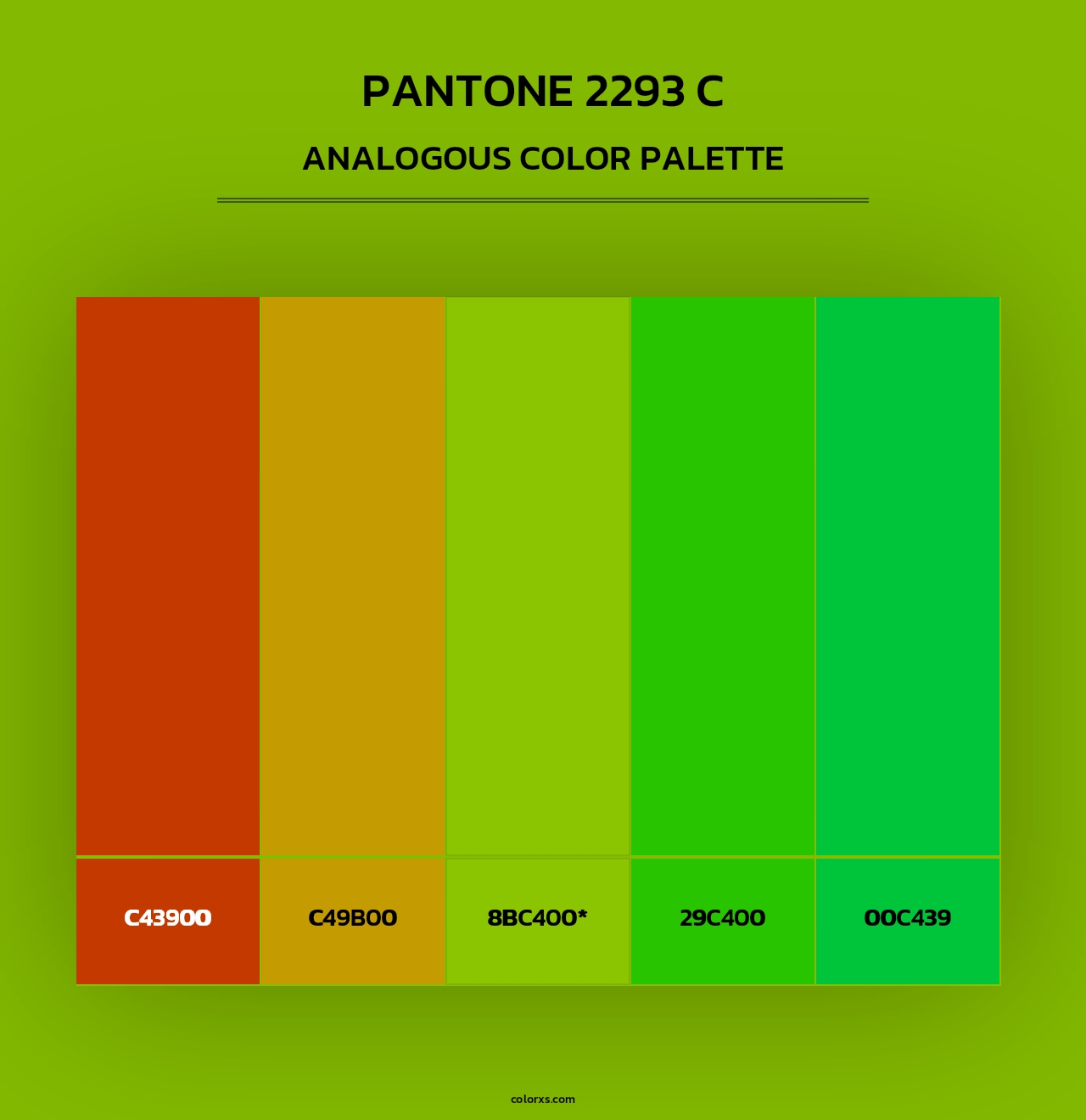 PANTONE 2293 C - Analogous Color Palette