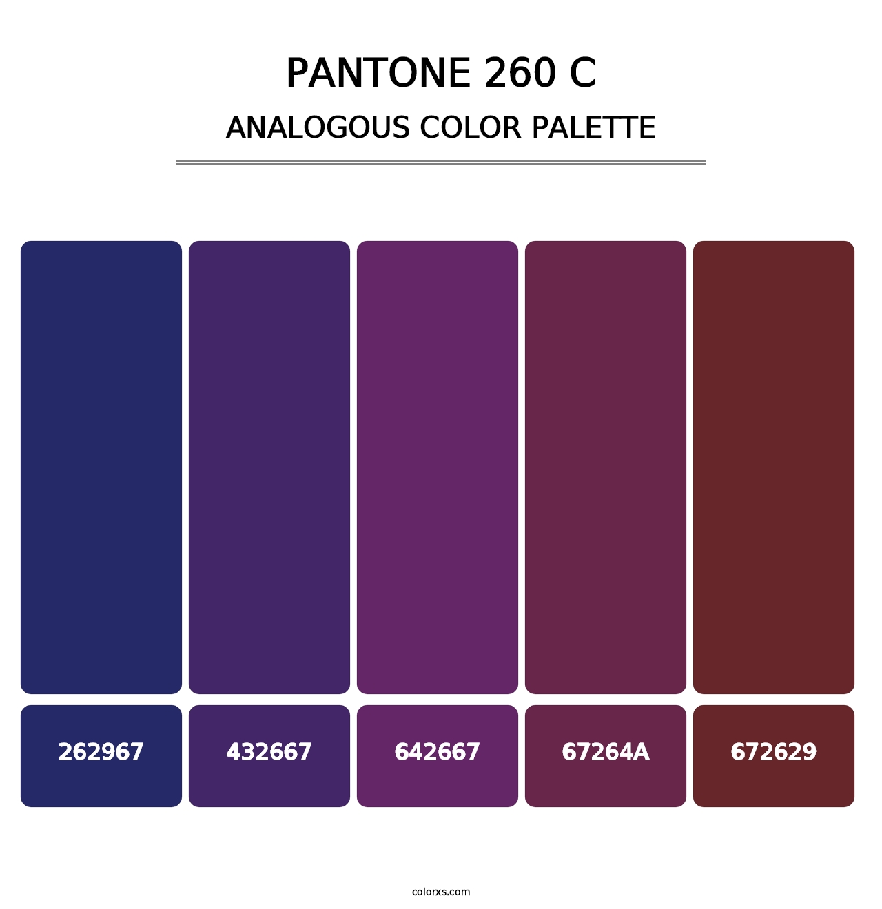 PANTONE 260 C - Analogous Color Palette