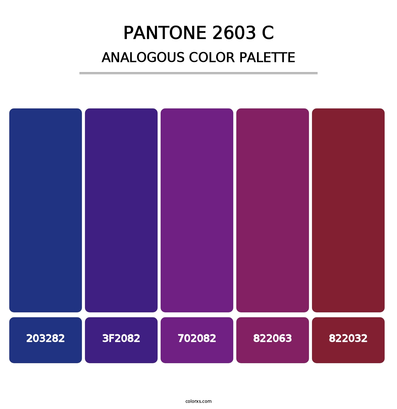 PANTONE 2603 C - Analogous Color Palette