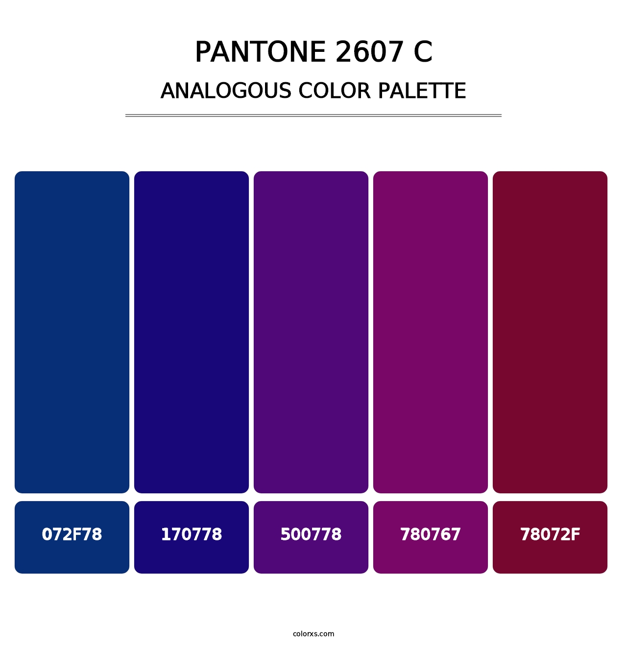 PANTONE 2607 C - Analogous Color Palette