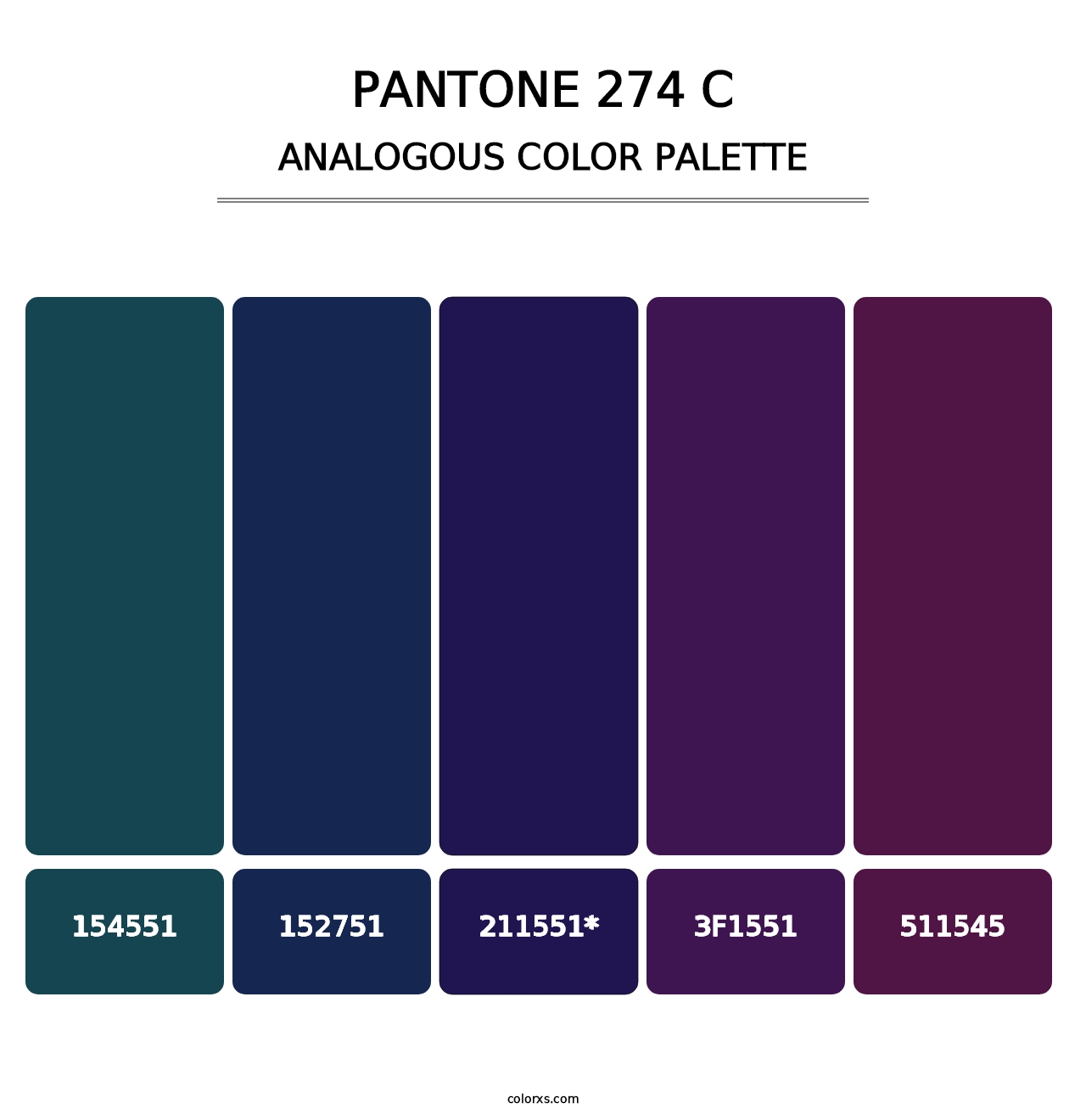 PANTONE 274 C - Analogous Color Palette