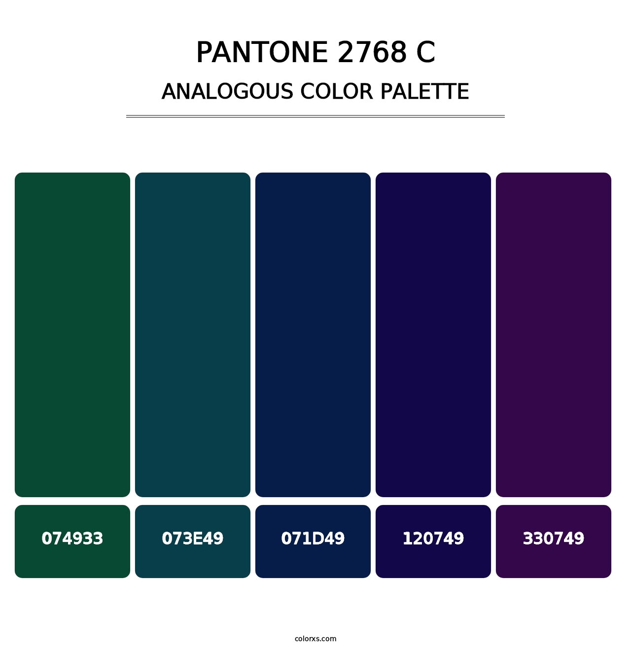 PANTONE 2768 C - Analogous Color Palette