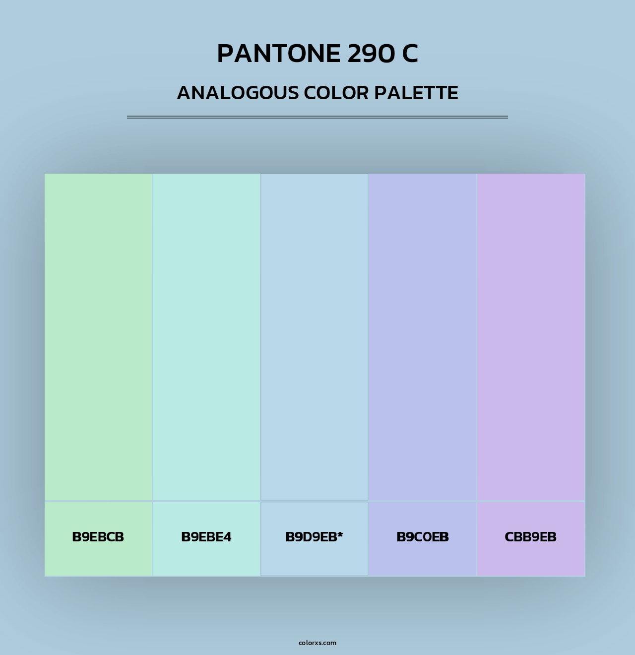 PANTONE 290 C - Analogous Color Palette