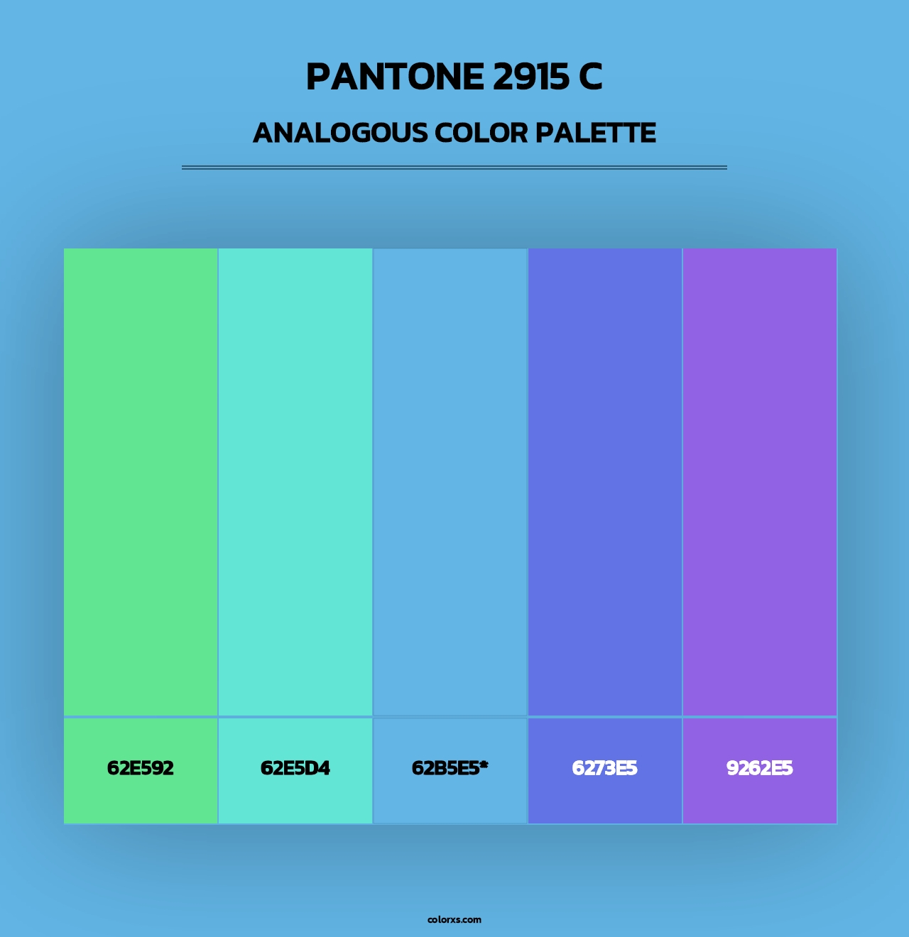 PANTONE 2915 C - Analogous Color Palette