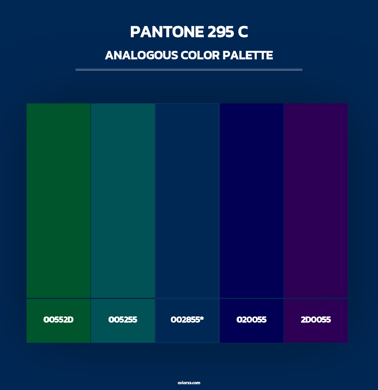 PANTONE 295 C - Analogous Color Palette