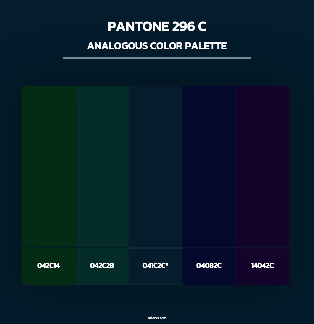 PANTONE 296 C - Analogous Color Palette