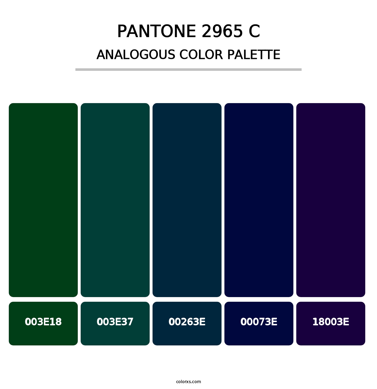 PANTONE 2965 C - Analogous Color Palette