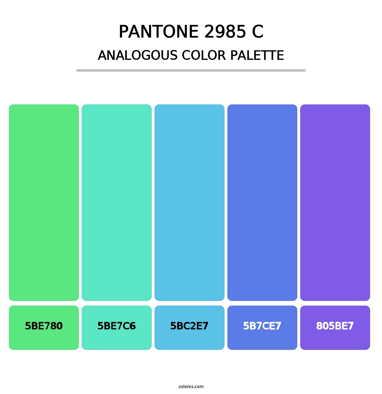 PANTONE 2985 C - Analogous Color Palette