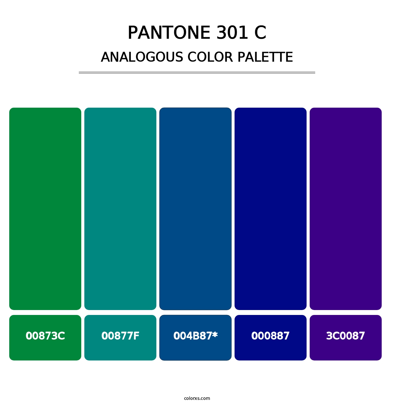 PANTONE 301 C - Analogous Color Palette