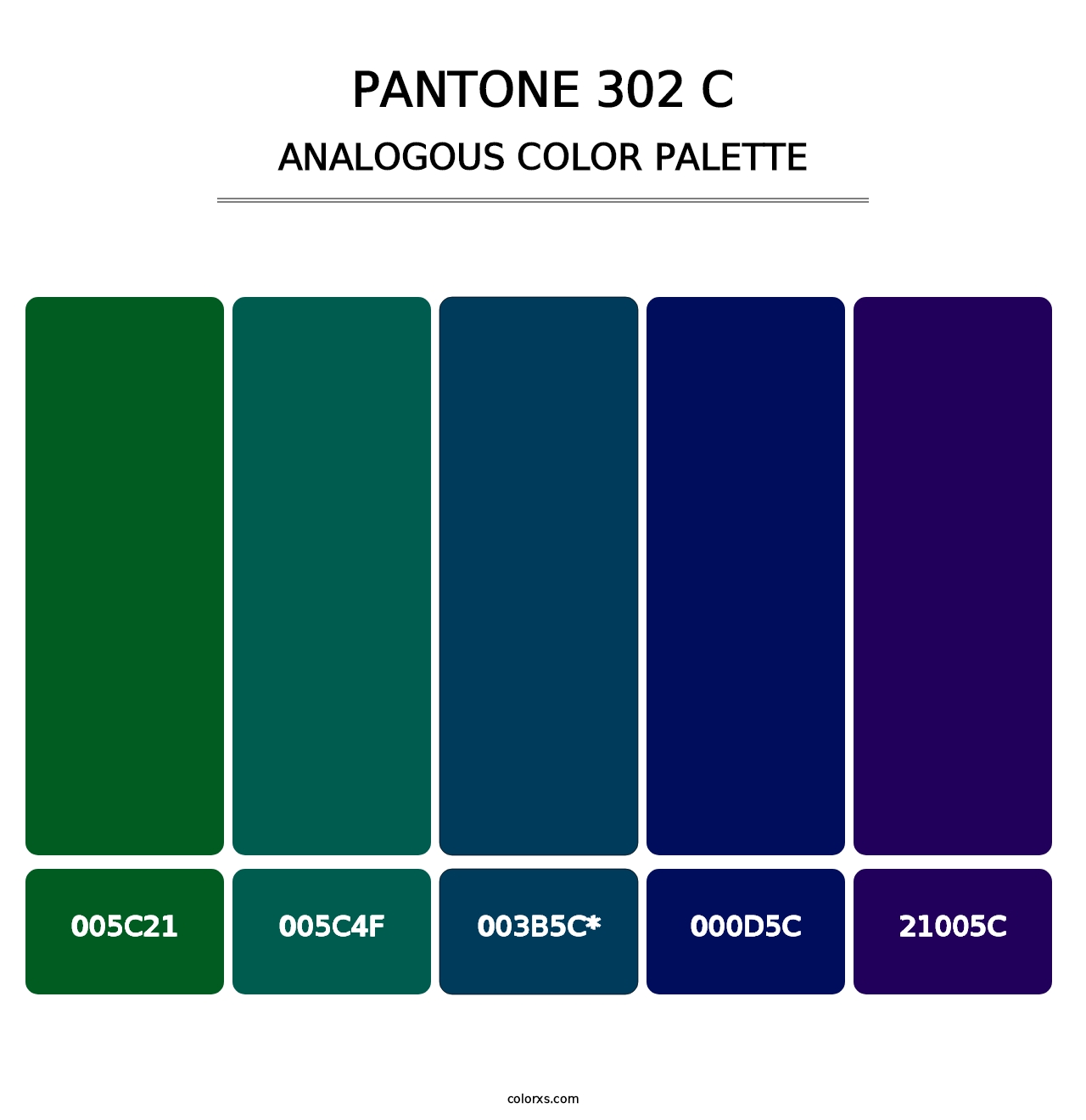 PANTONE 302 C - Analogous Color Palette