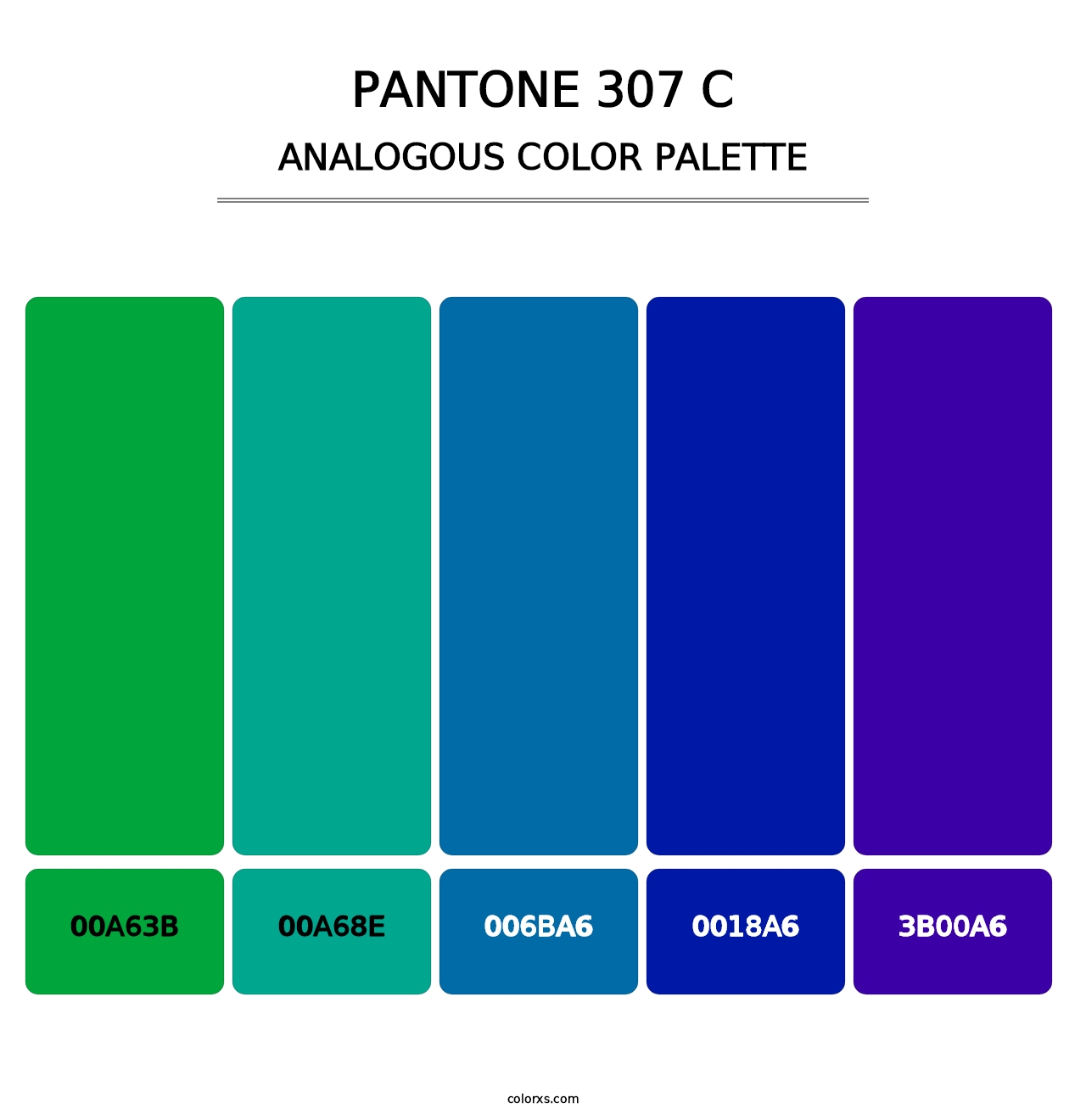 PANTONE 307 C - Analogous Color Palette