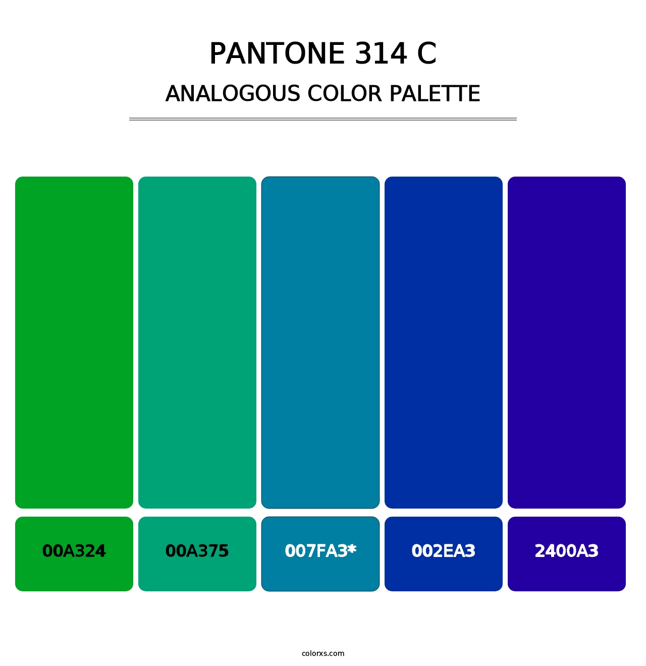 PANTONE 314 C - Analogous Color Palette