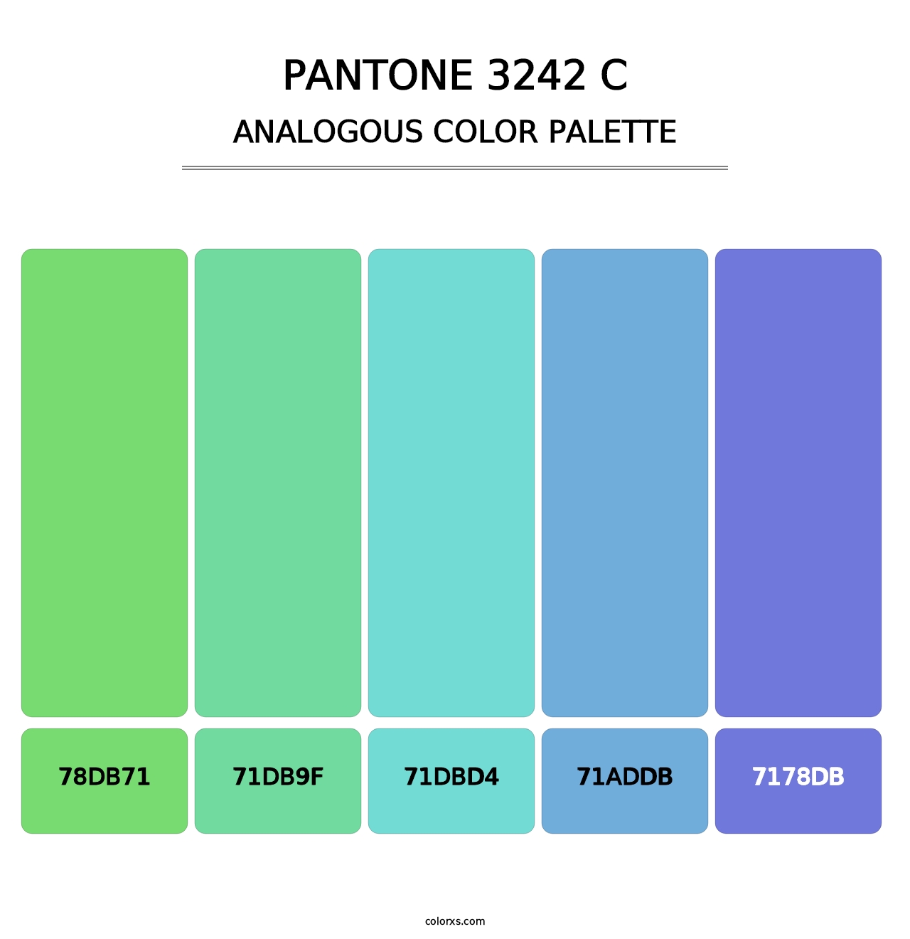 PANTONE 3242 C - Analogous Color Palette
