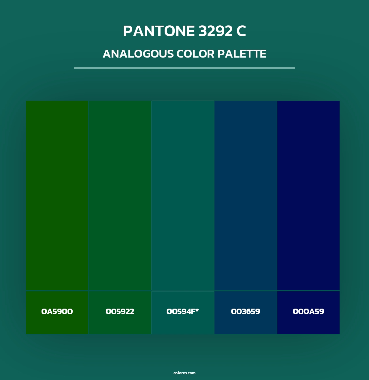 PANTONE 3292 C - Analogous Color Palette