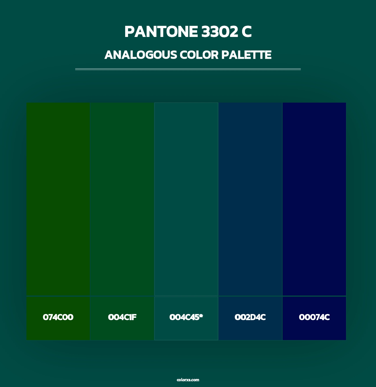 PANTONE 3302 C - Analogous Color Palette