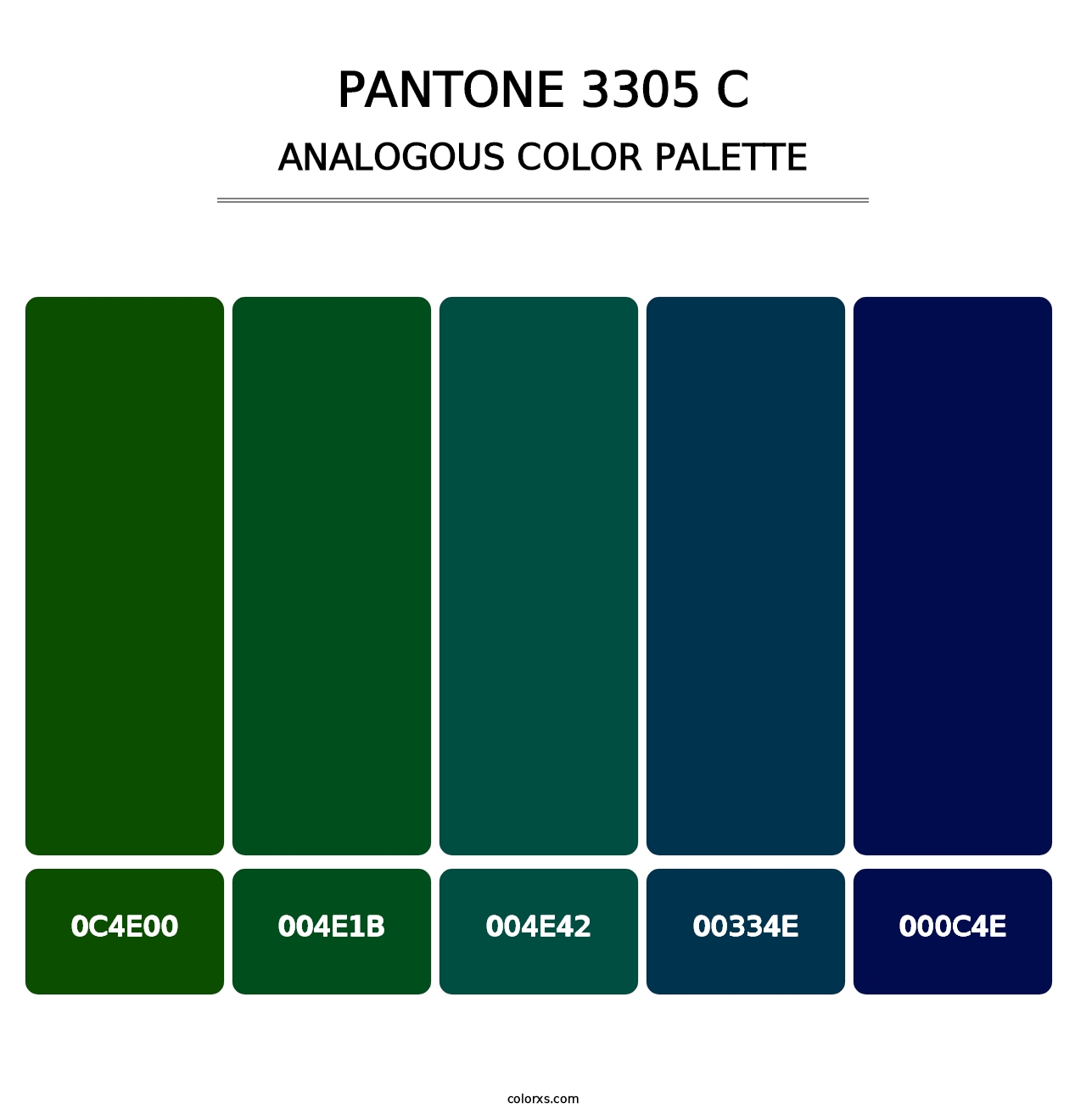 PANTONE 3305 C - Analogous Color Palette