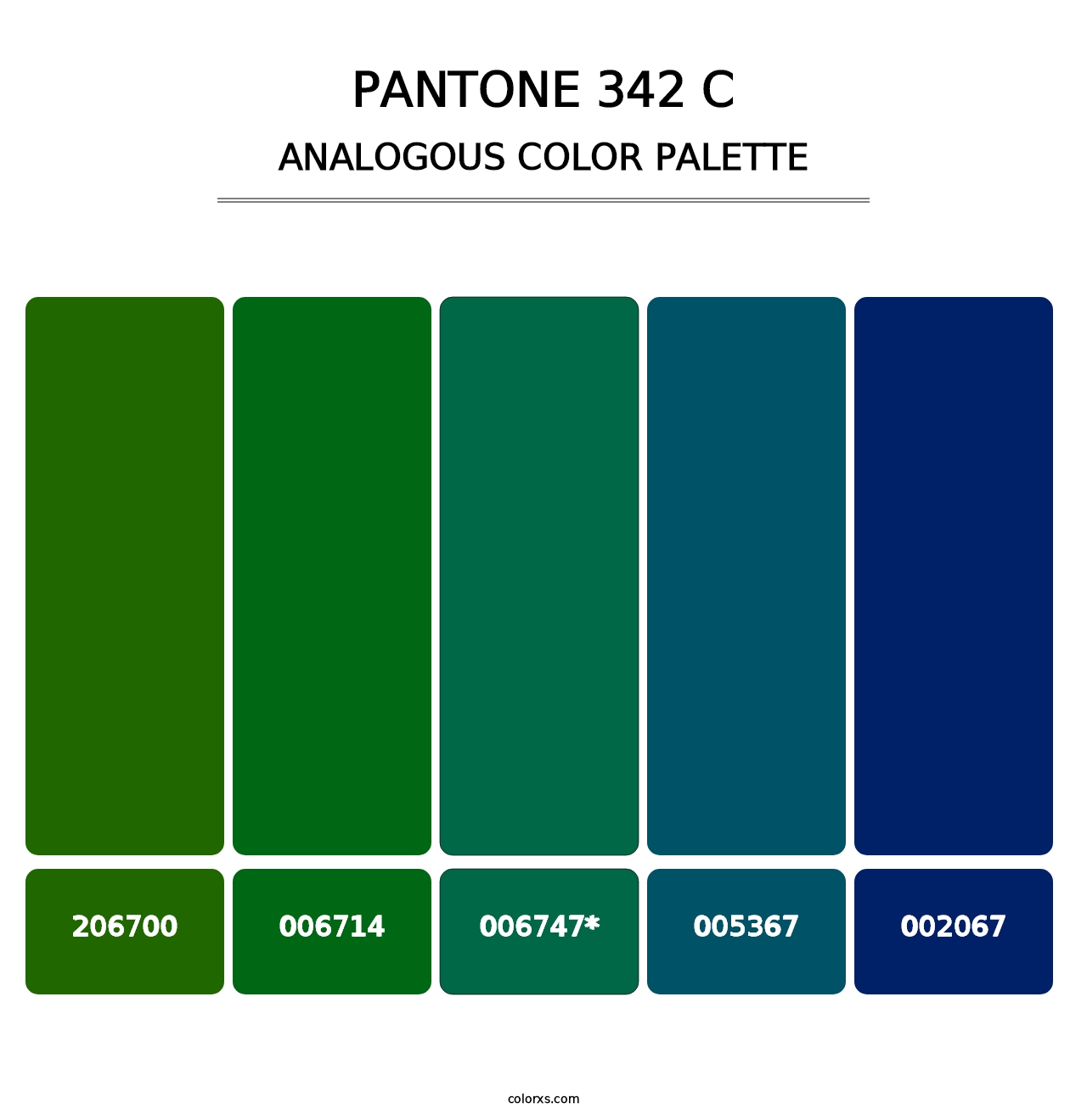 PANTONE 342 C - Analogous Color Palette