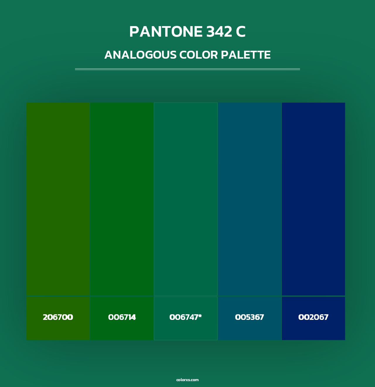 PANTONE 342 C - Analogous Color Palette