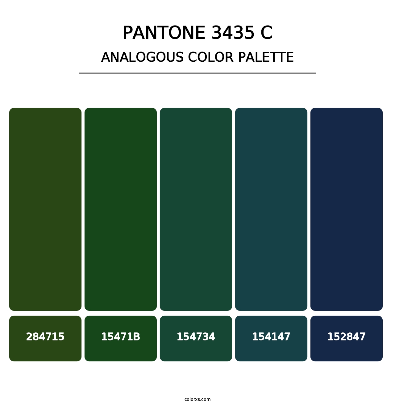 PANTONE 3435 C - Analogous Color Palette