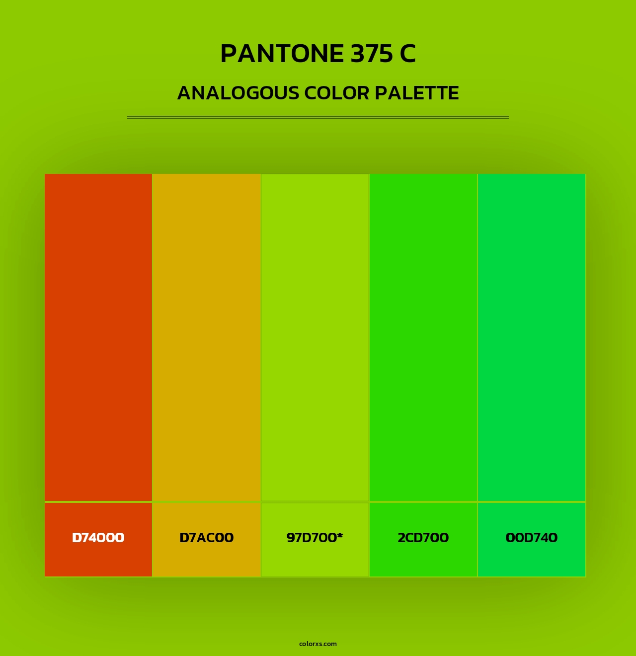 PANTONE 375 C - Analogous Color Palette