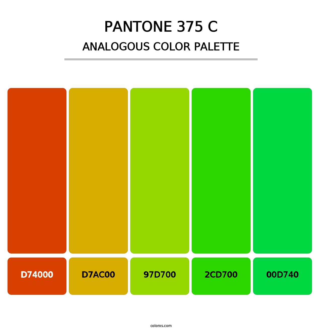 PANTONE 375 C - Analogous Color Palette
