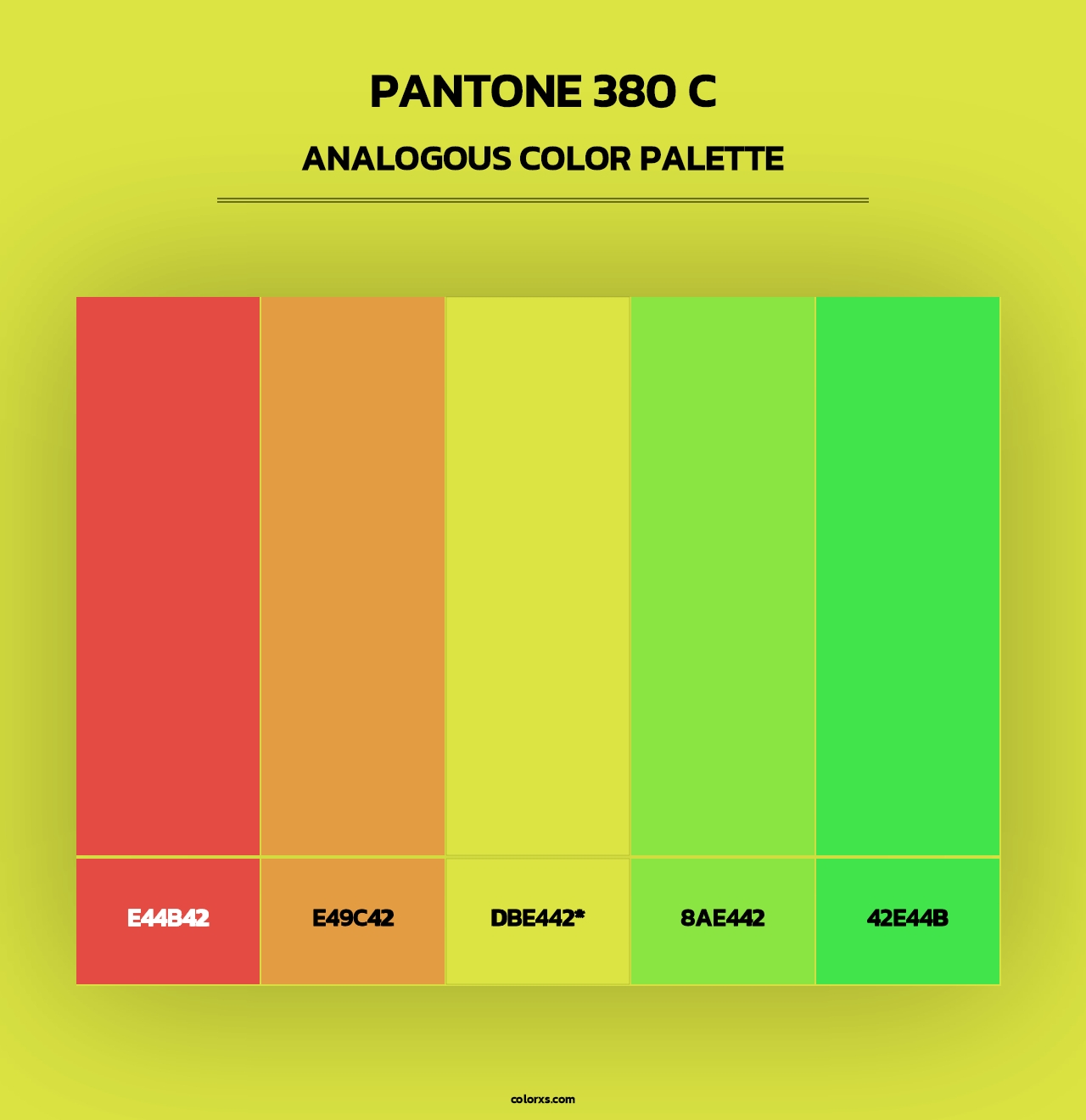 PANTONE 380 C - Analogous Color Palette