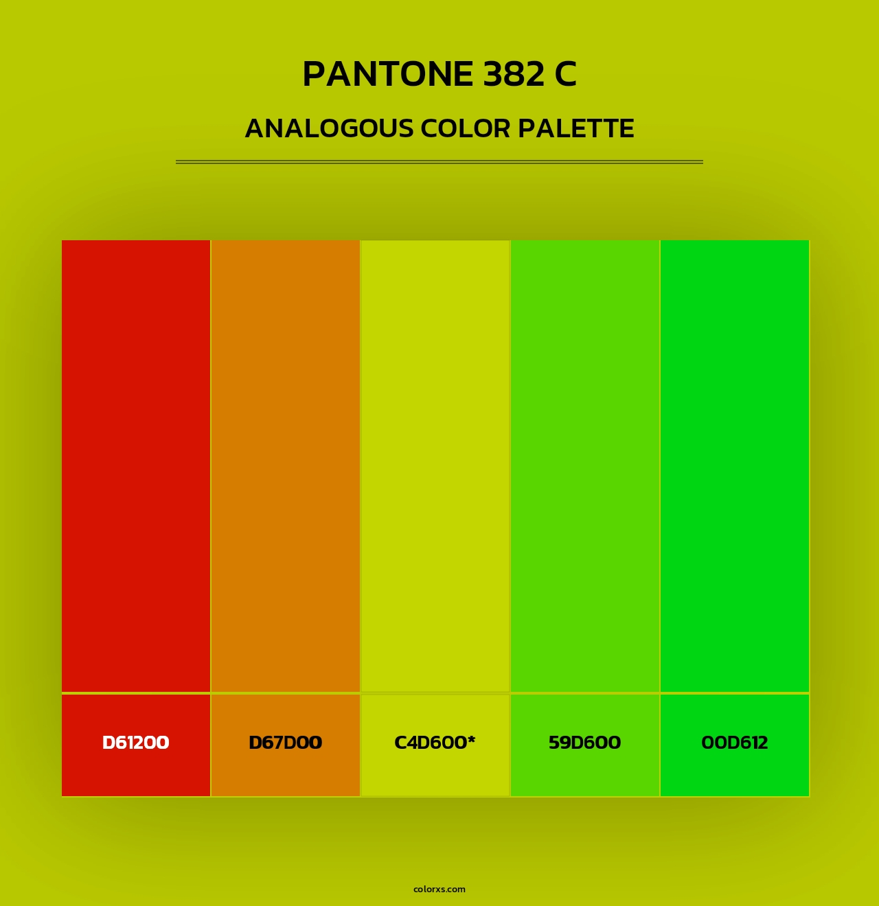 PANTONE 382 C - Analogous Color Palette