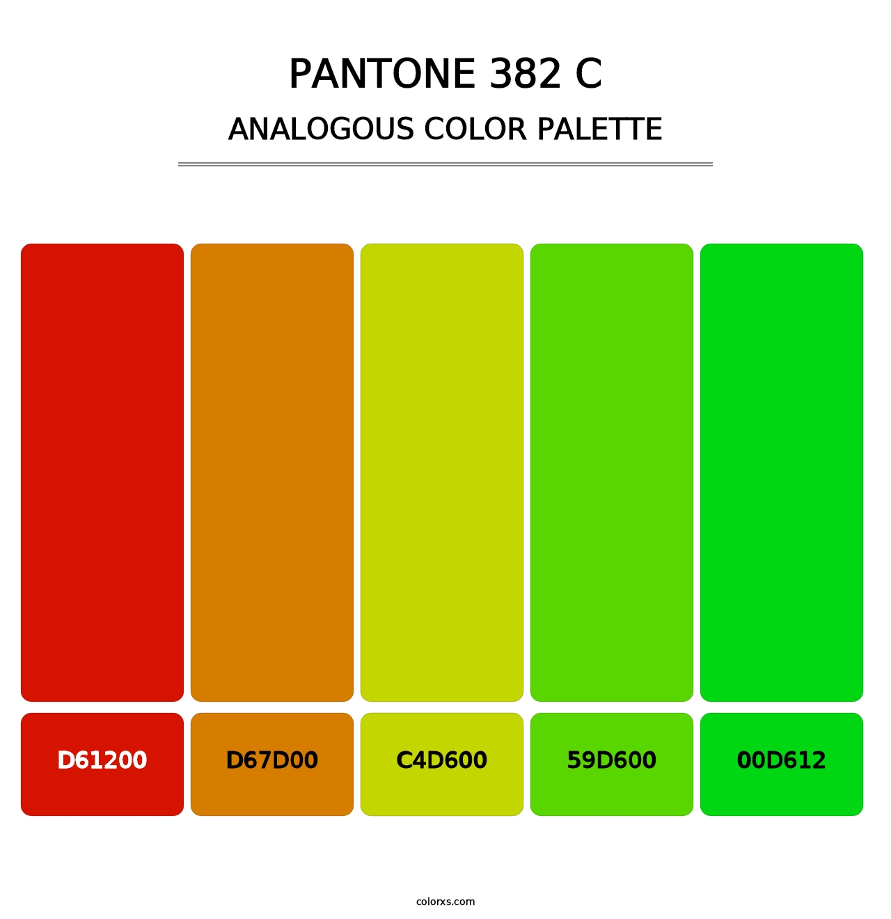 PANTONE 382 C - Analogous Color Palette