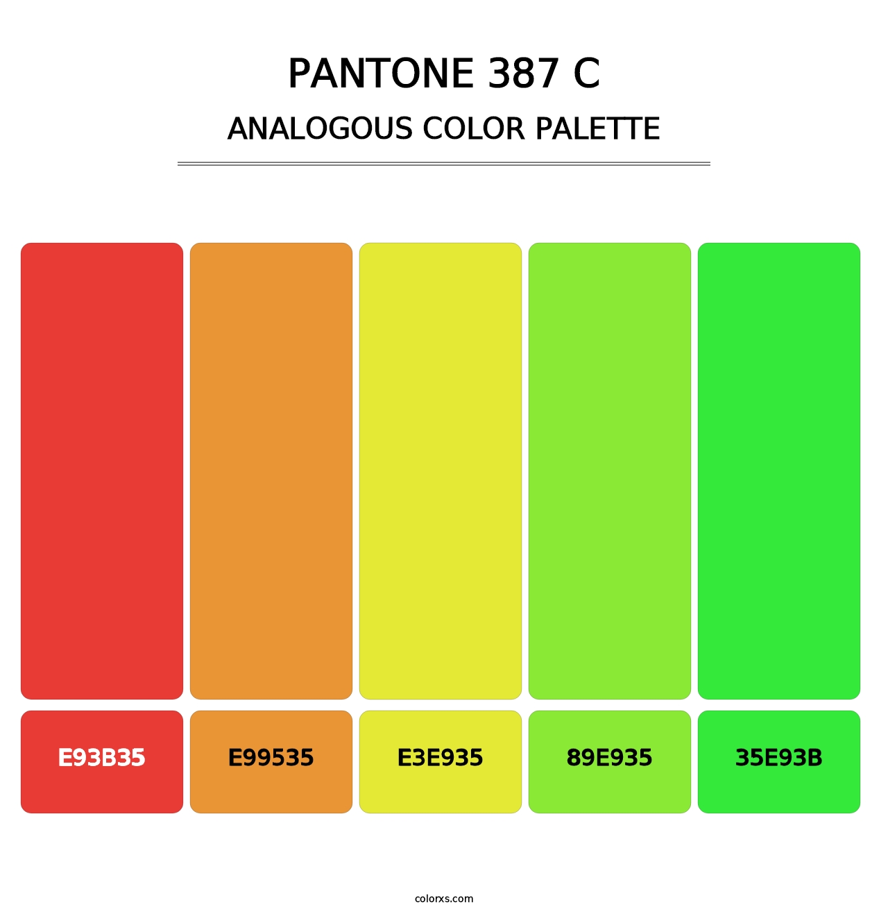 PANTONE 387 C - Analogous Color Palette