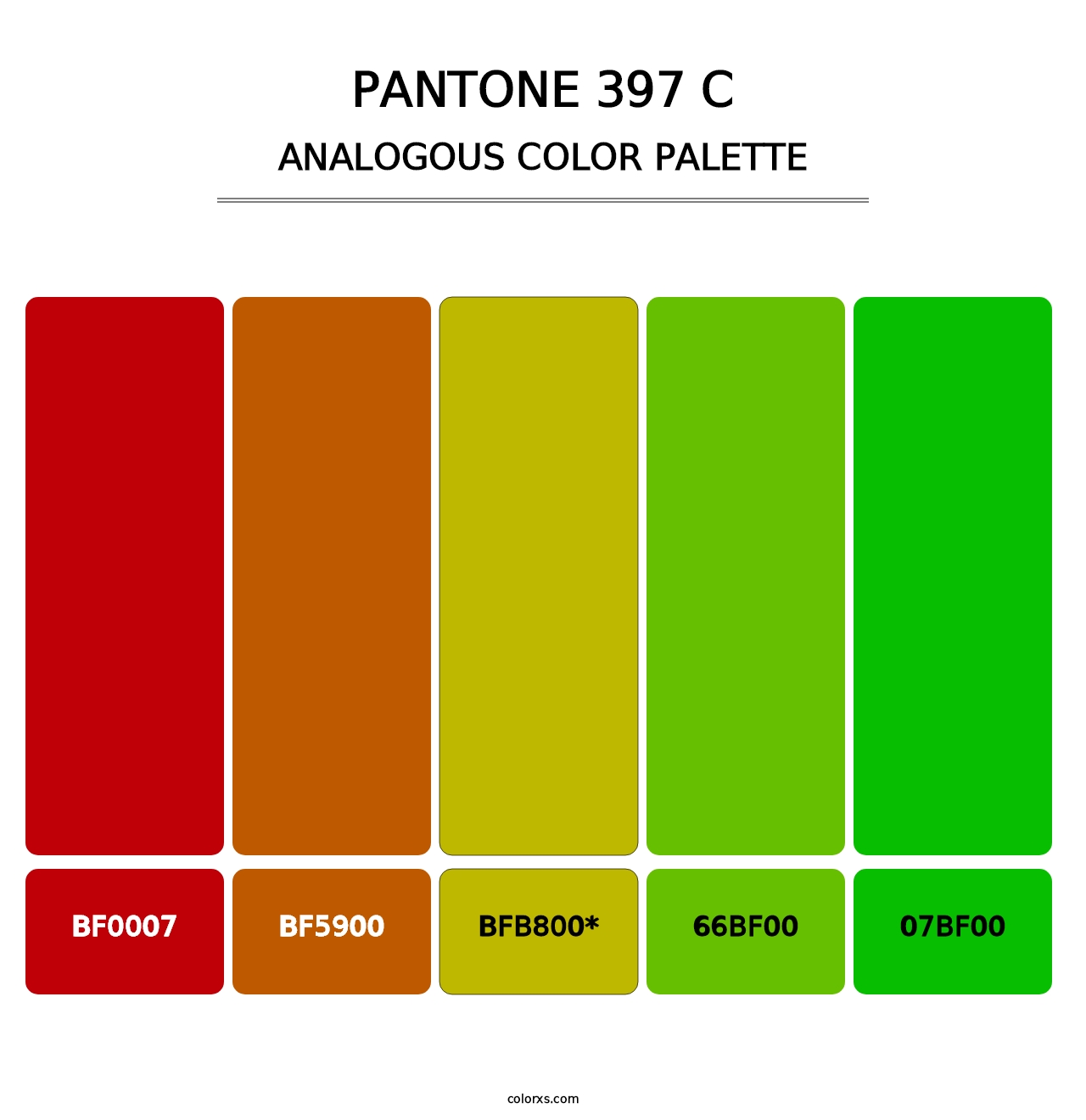 PANTONE 397 C - Analogous Color Palette