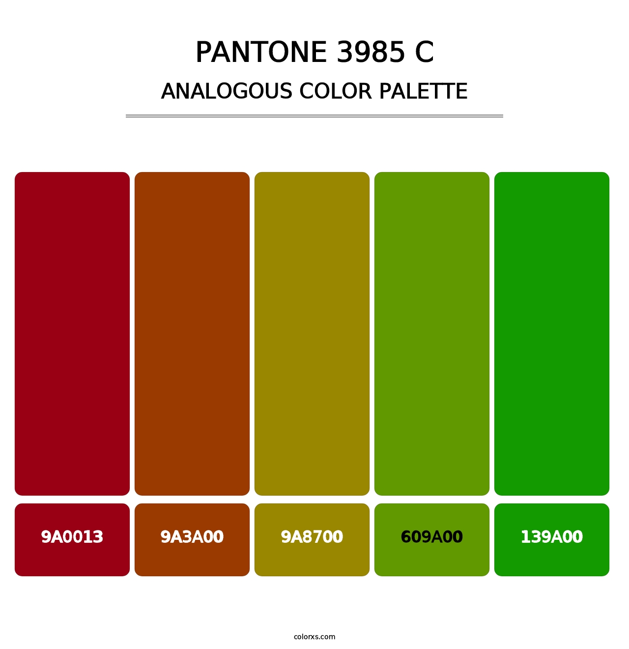 PANTONE 3985 C - Analogous Color Palette