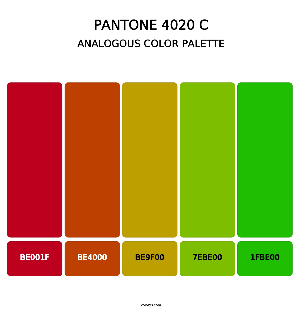 PANTONE 4020 C - Analogous Color Palette