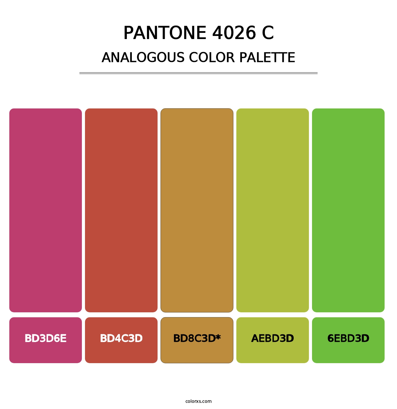 PANTONE 4026 C - Analogous Color Palette