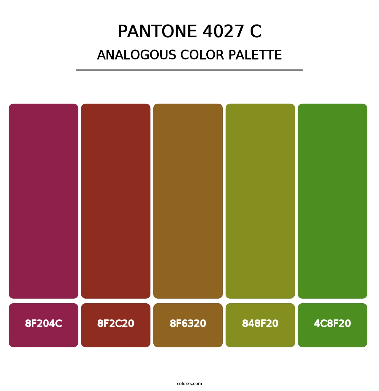 PANTONE 4027 C - Analogous Color Palette
