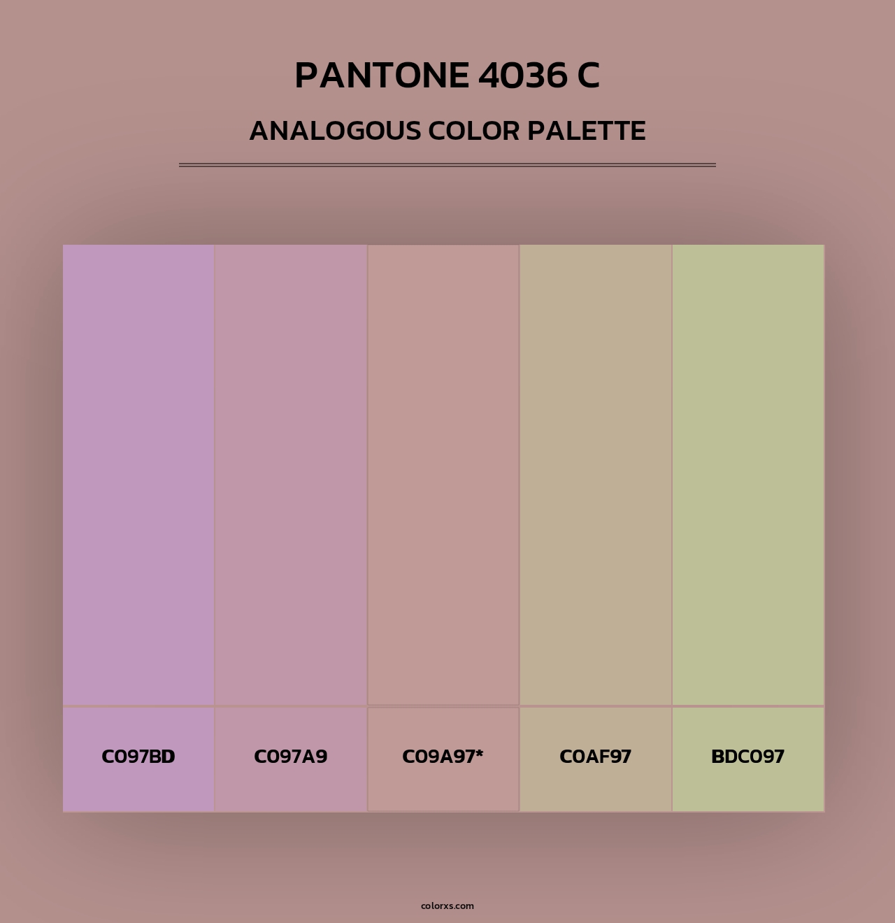 PANTONE 4036 C - Analogous Color Palette