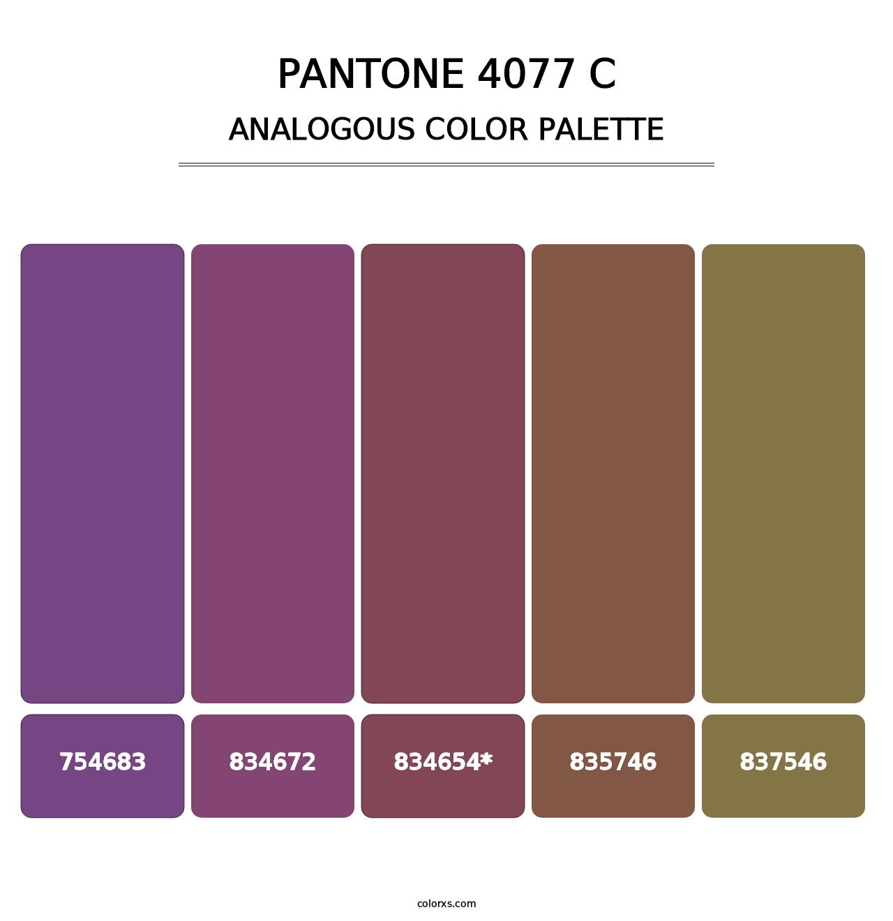 PANTONE 4077 C - Analogous Color Palette
