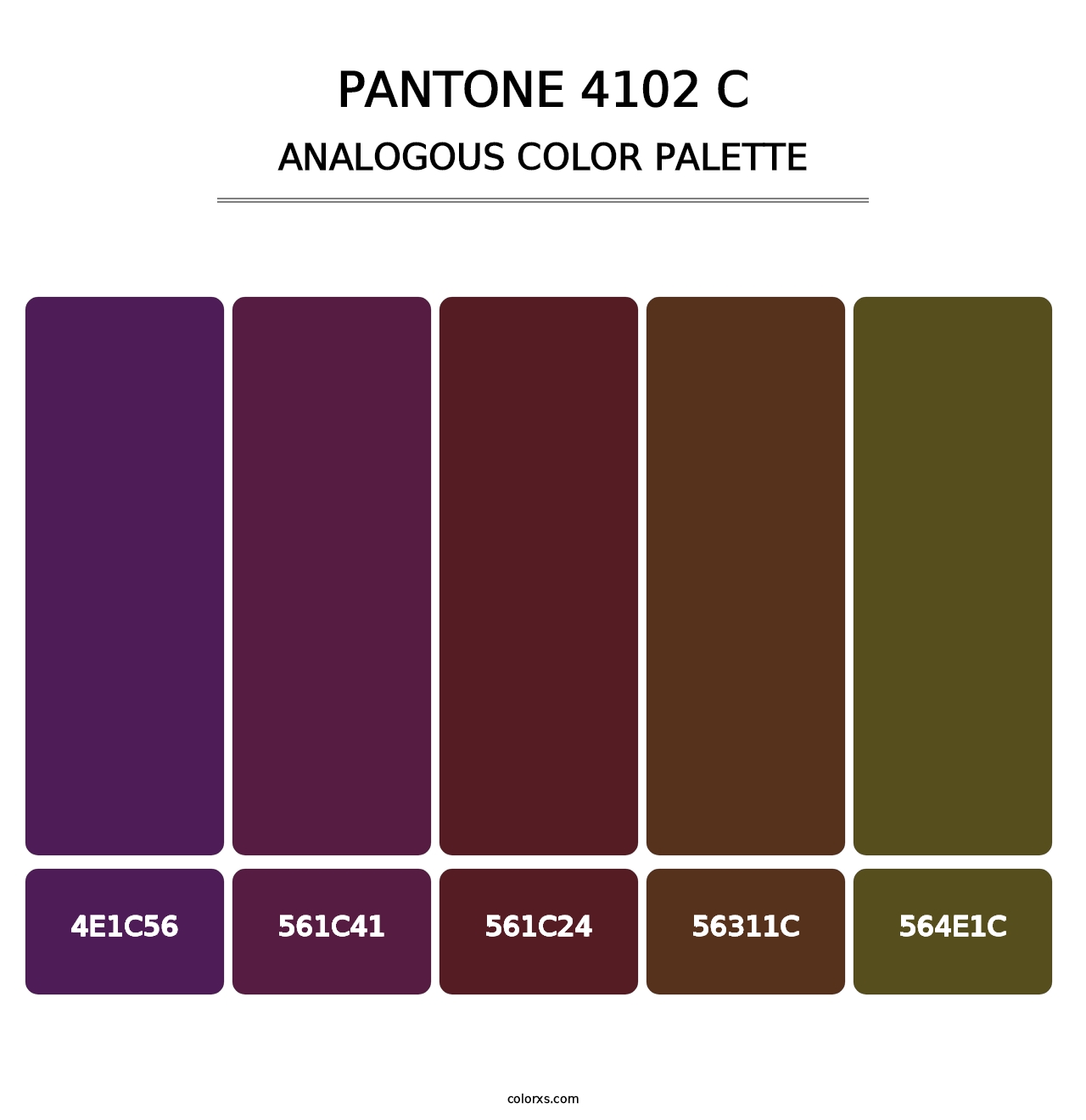 PANTONE 4102 C - Analogous Color Palette
