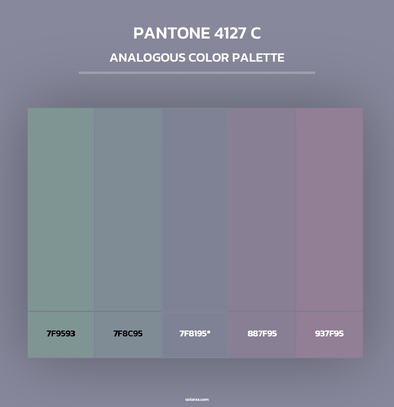 PANTONE 4127 C - Analogous Color Palette