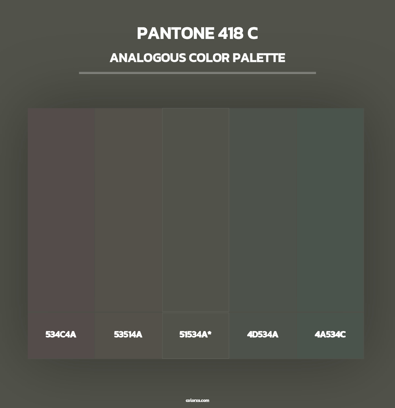 PANTONE 418 C - Analogous Color Palette
