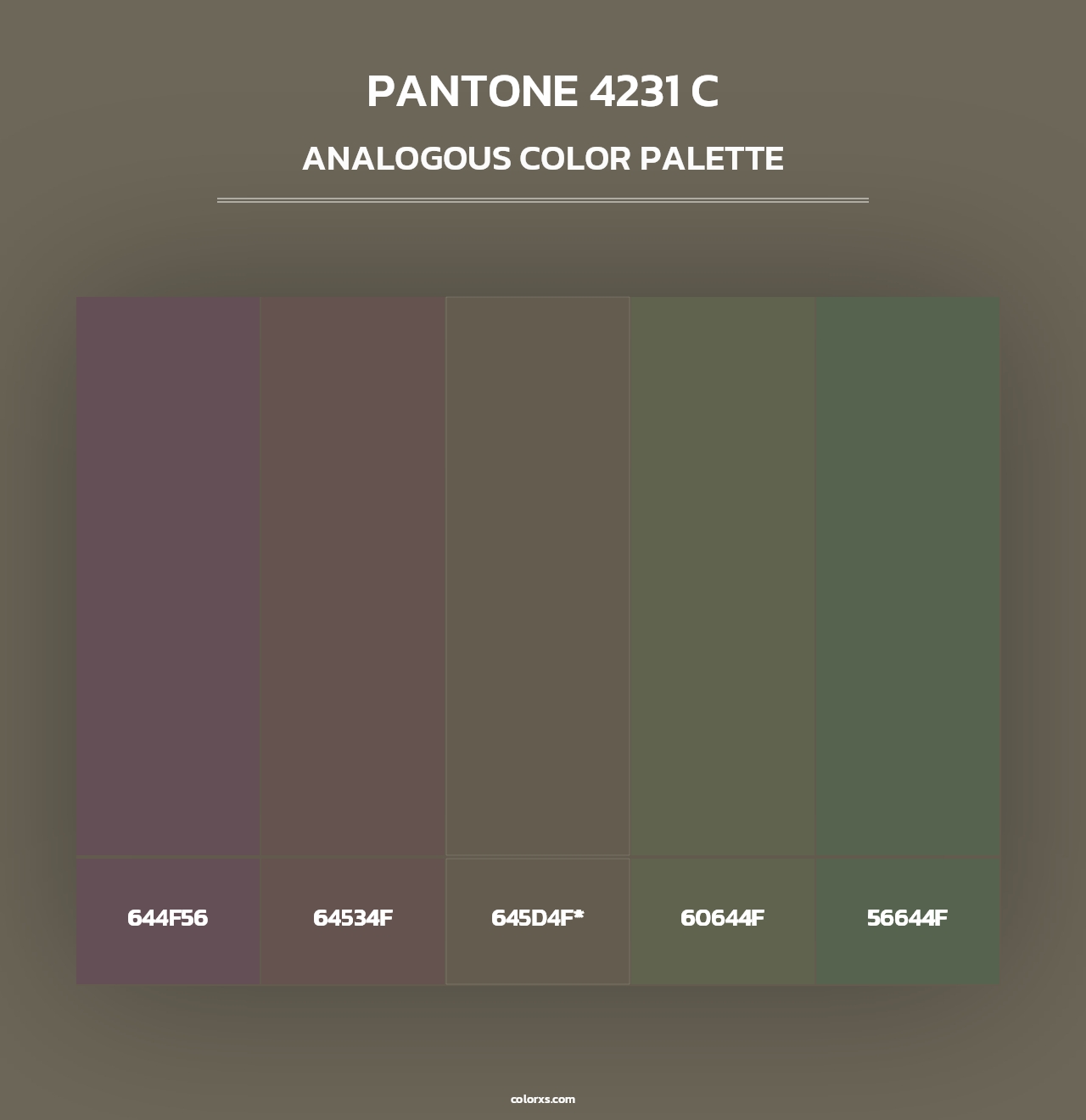 PANTONE 4231 C - Analogous Color Palette